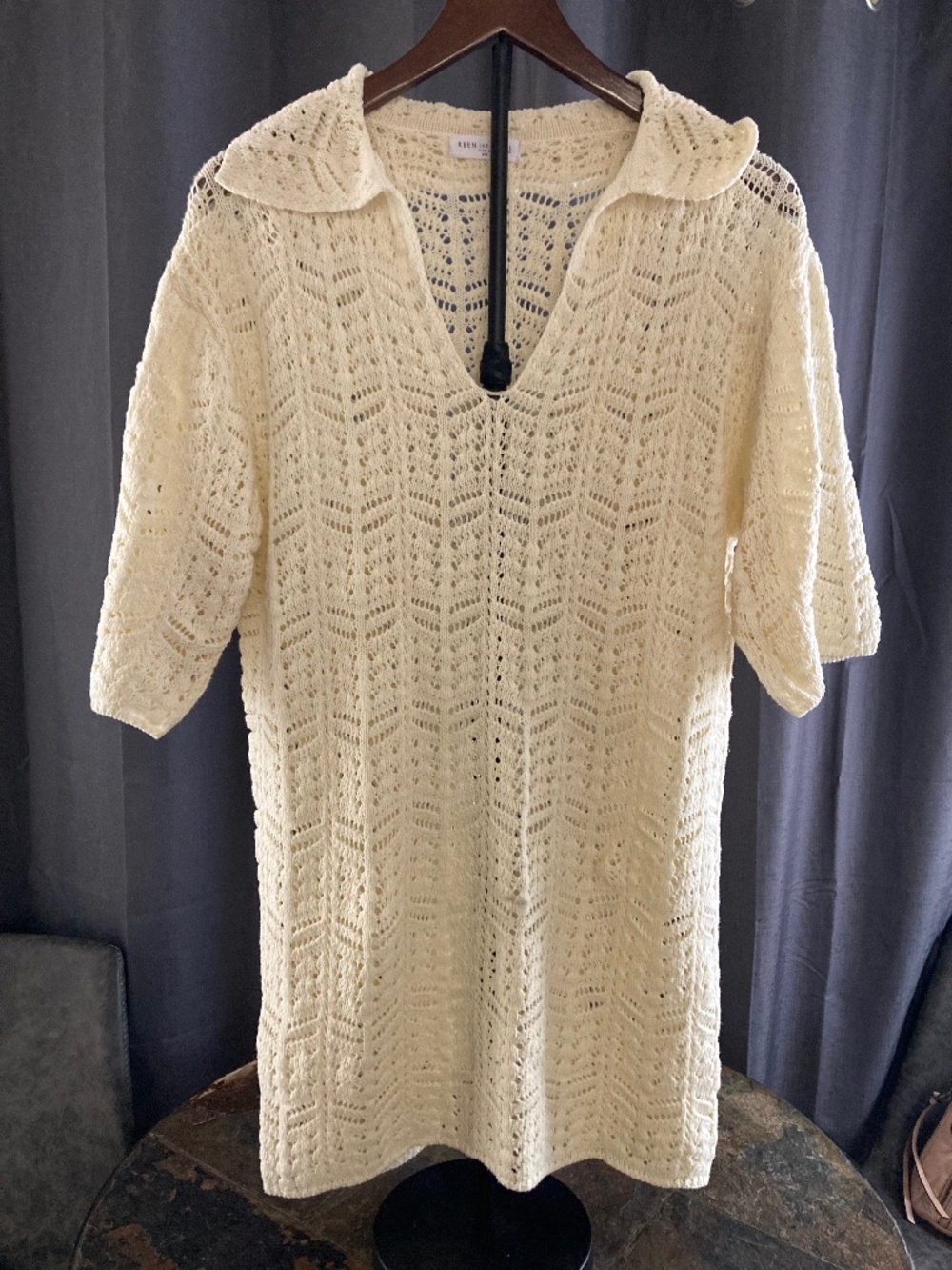 Keen the Label Laguna Beach Crochet Cover Up Beach Vacation Coastal Sz S/M